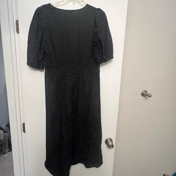 Banana Republic Black & White Pin Dot Midi Dress, 10 - Picture 2 of 6